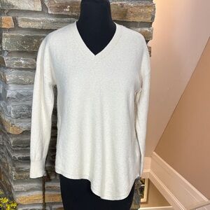 Rachel Zoe Cream V-Neck cashmere Sweater